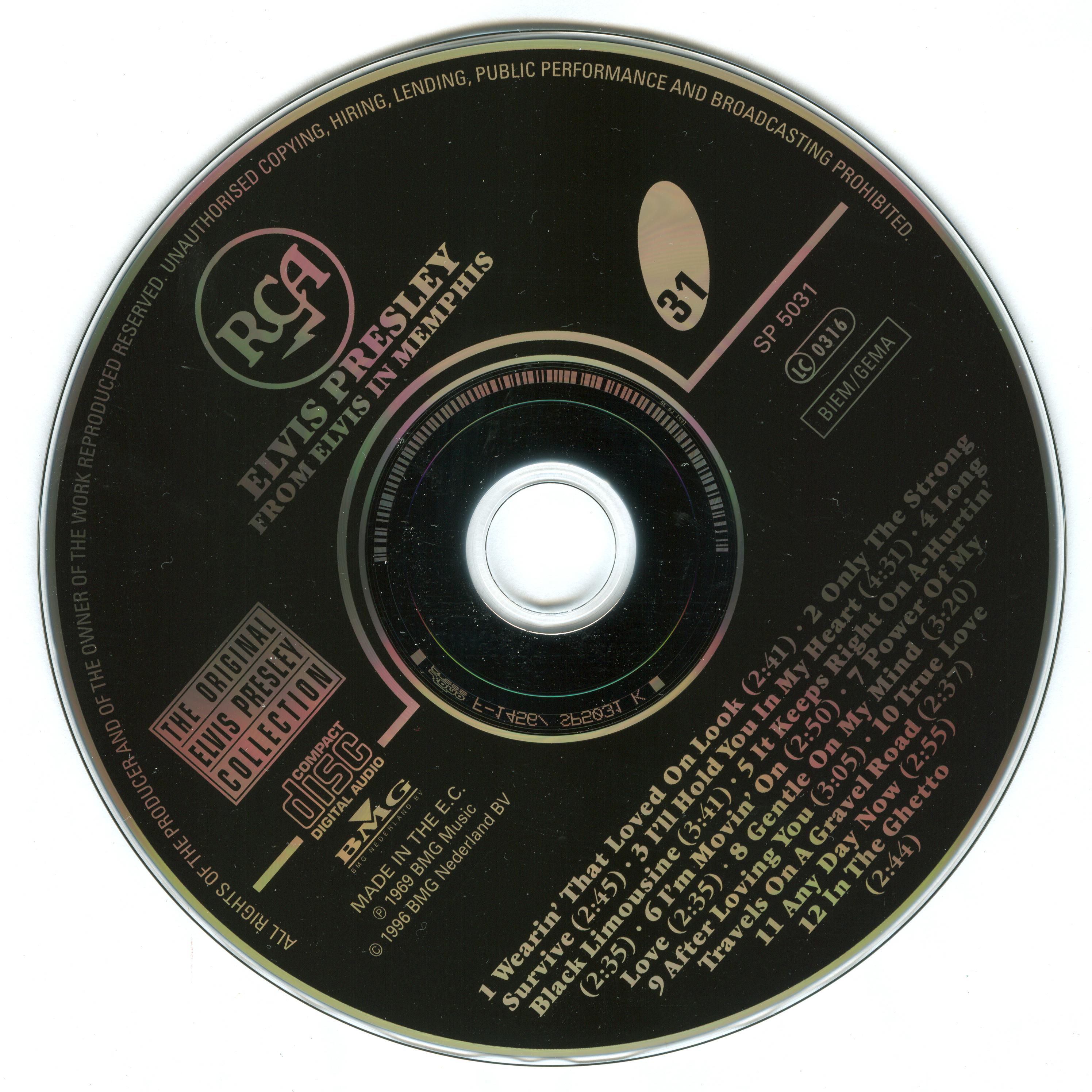 Elvis Presley  The Original Elvis Presley Collection 31; From Elvis in Memphis : CD